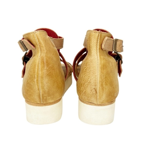 NEW Bed|Stu Ada Cage Size 10 Platform Sandal Leather Cashew Tan Flatform Bedstu - Picture 5 of 11